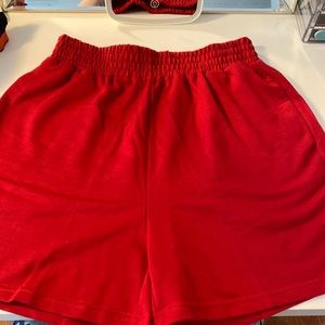 red no string shorts. size:medium!